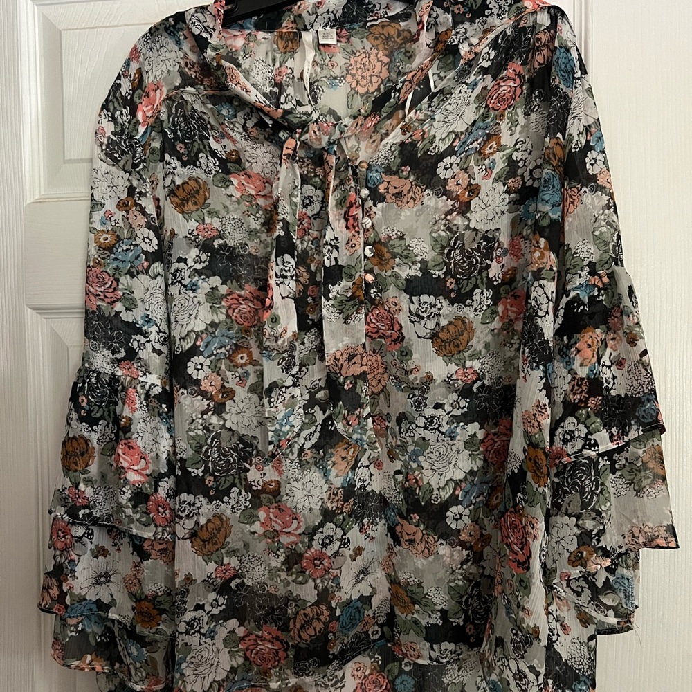 LC Lauren Conrad Multicolor Floral Blouse